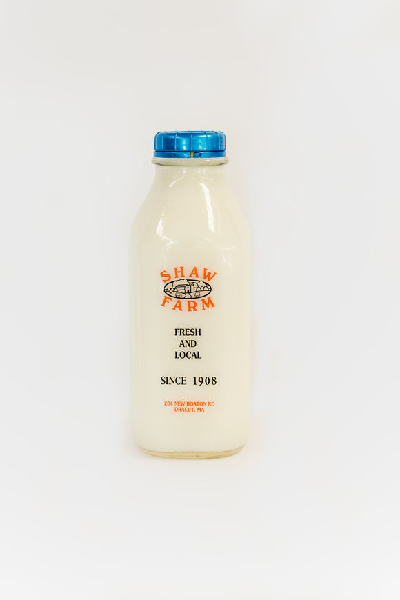 Shaw Farm - Fat Free Milk, quart returnable bottle