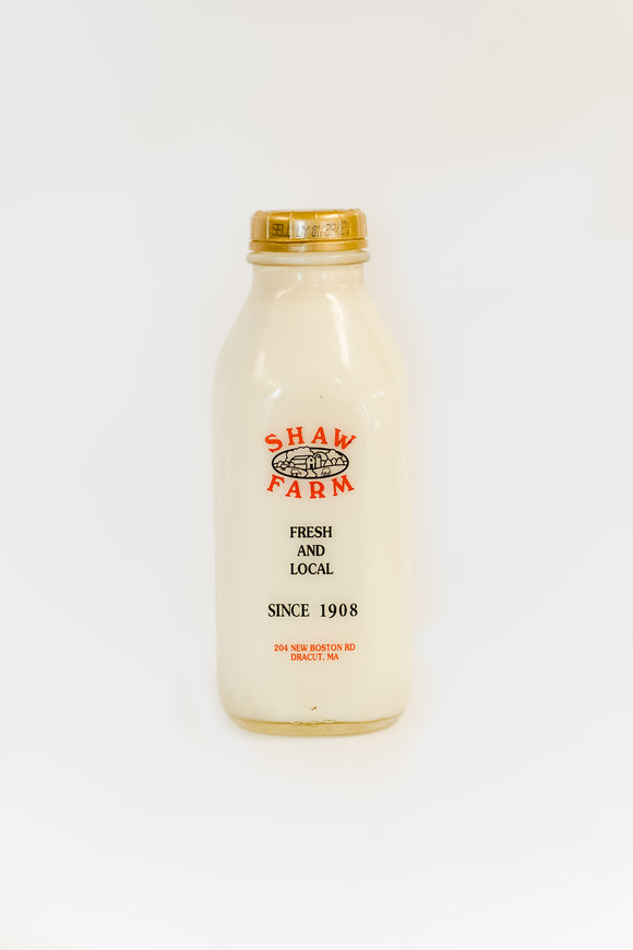 Shaw Farm - Non-Homogenized Whole Milk, quart returnable bottle