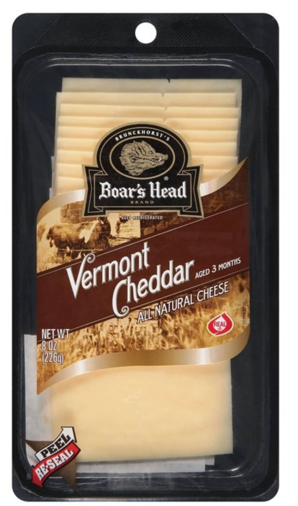 Boars head, sliced Vermont cheddar