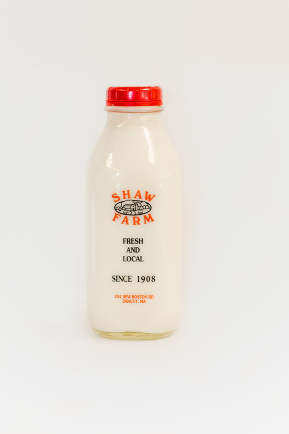 Shaw Farm - Whole Milk, quart returnable bottle