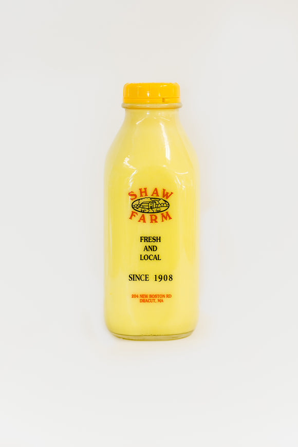 Shaw Farm - Banana Milk, quart returnable bottle